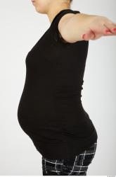 Upper Body Whole Body Woman Casual Pregnant Top Studio photo references